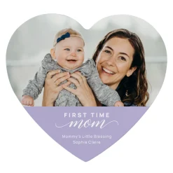 First Time Mom Blessing Photo Wood Heart