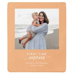 First Time Mom Blessing Photo Plush Blanket