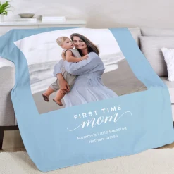 First Time Mom Blessing Photo Plush Blanket