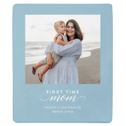 First Time Mom Blessing Photo Plush Blanket