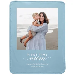 First Time Mom Blessing Photo Plush Blanket