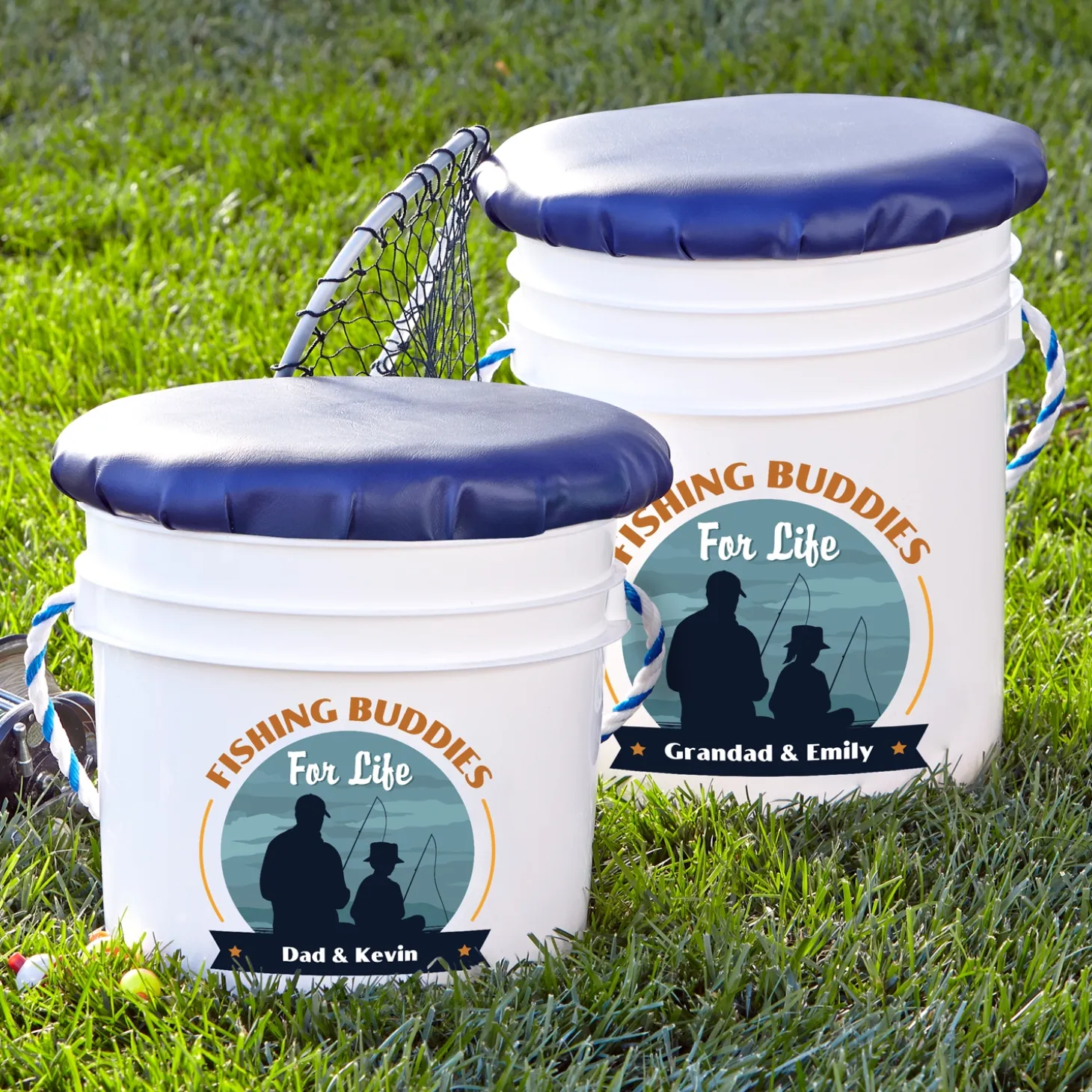 Fishing Buddies Seated Pail