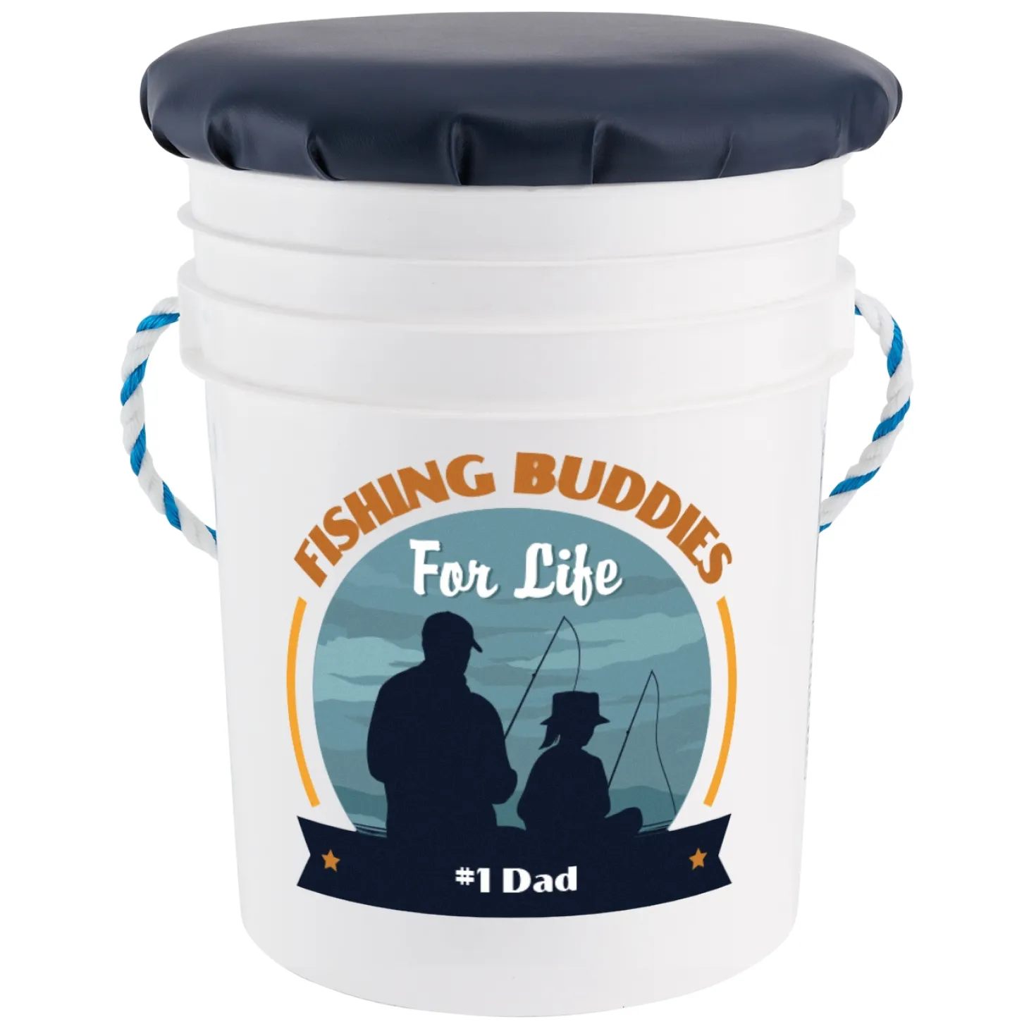 Fishing Buddies Seated Pail