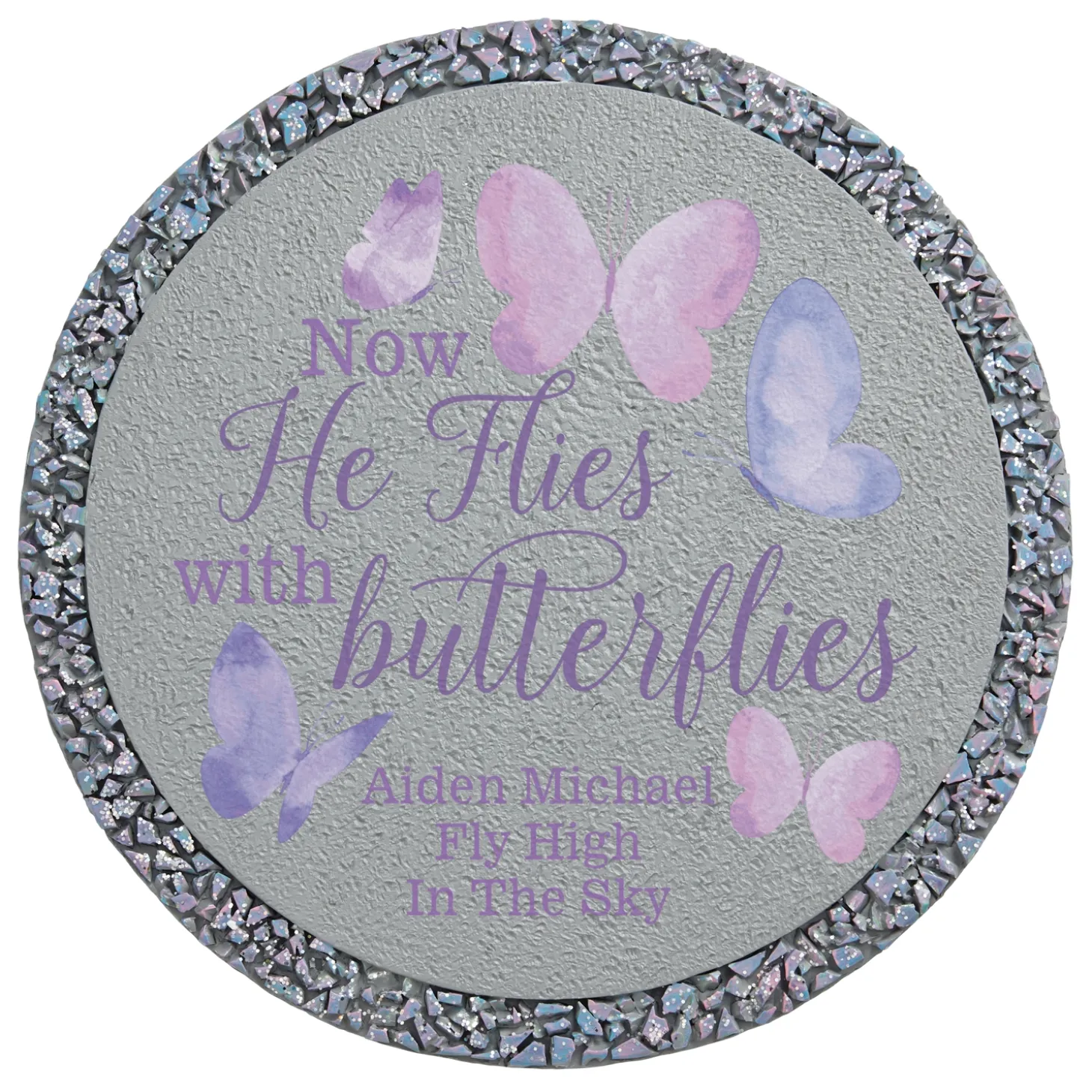 Flies With Butterflies Memorial Garden Stone