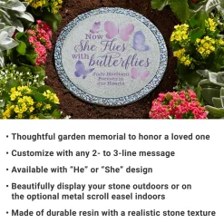 Flies With Butterflies Memorial Garden Stone