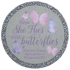 Flies With Butterflies Memorial Garden Stone