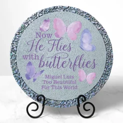 Flies With Butterflies Memorial Garden Stone