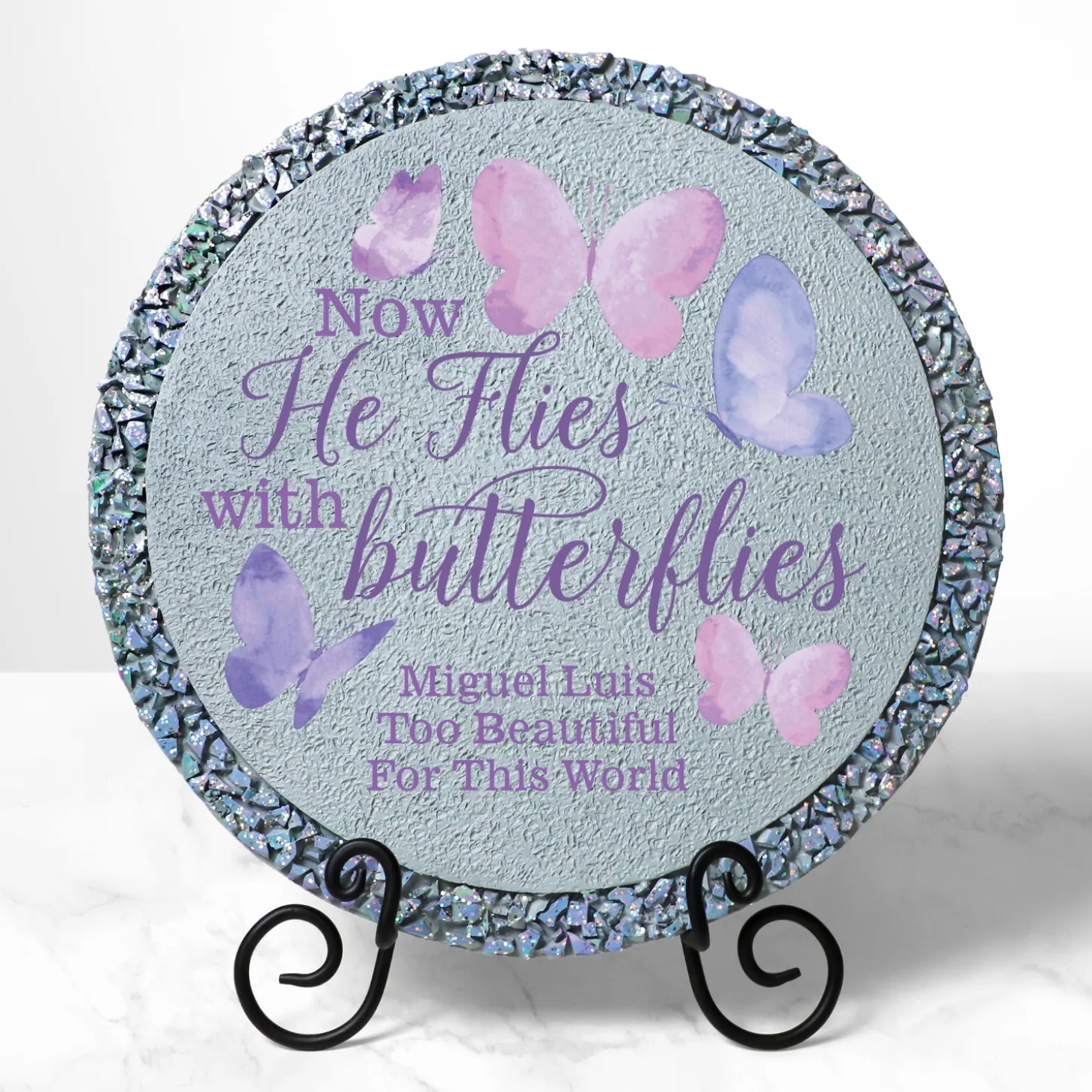 Flies With Butterflies Memorial Garden Stone