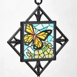 Flies With Butterflies Stained Glass Memorial Wind Chime