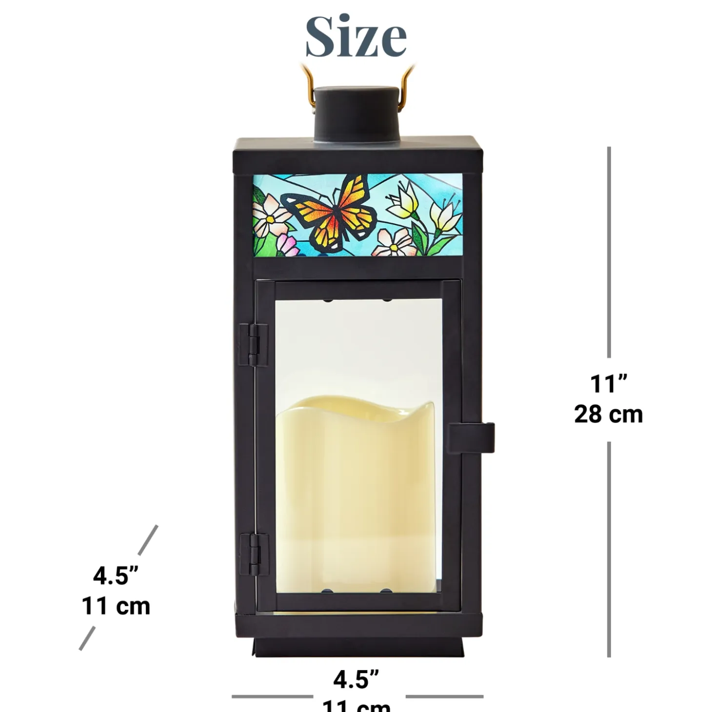 Flies With Butterflies Stained Glass Memorial Lantern