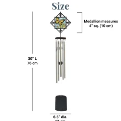 Flies With Butterflies Stained Glass Memorial Wind Chime