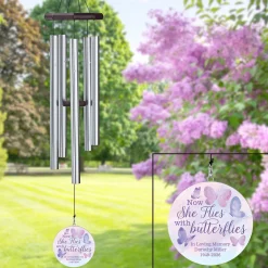 Flies With Butterflies Sympathy 30 inch Wind Chime