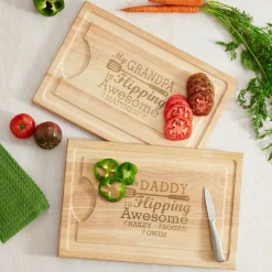 Flipping Awesome BBQ Maple Wood Cutting Board