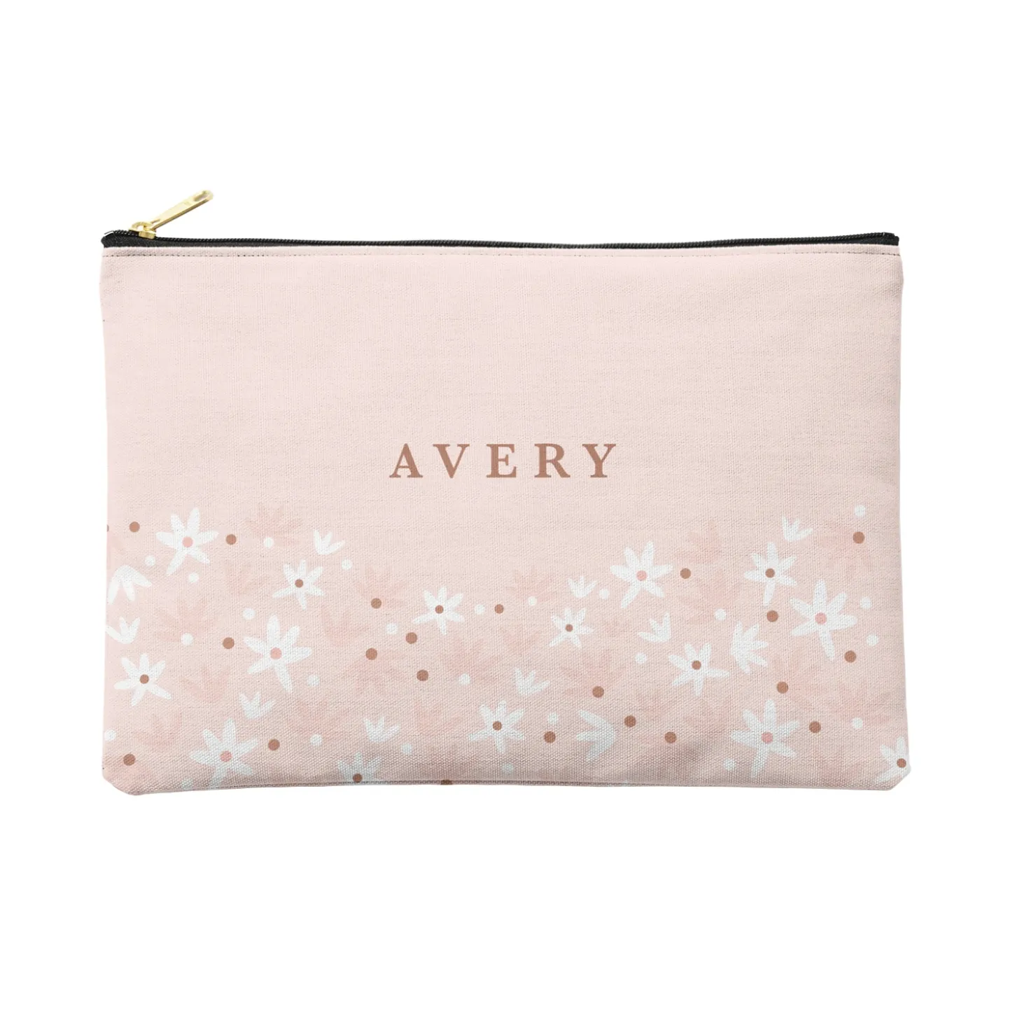 Floral Blush Zipper Pouch