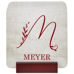Floral Charm Monogram Wood Coasters