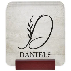 Floral Charm Monogram Wood Coasters