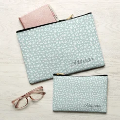 Floral Ditzy Print Zipper Pouch
