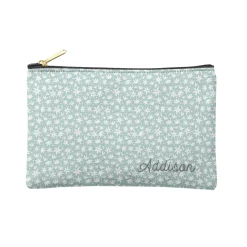 Floral Ditzy Print Zipper Pouch