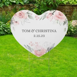 Floral Heart Yard Sign