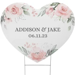Floral Heart Yard Sign