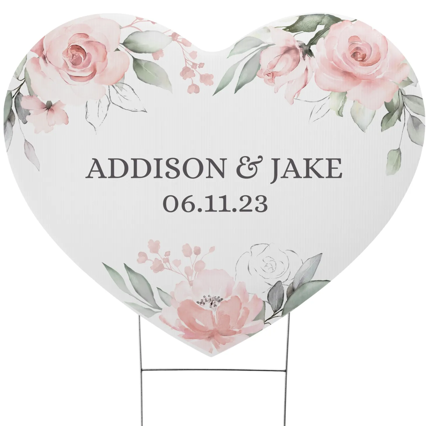 Floral Heart Yard Sign