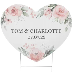 Floral Heart Yard Sign