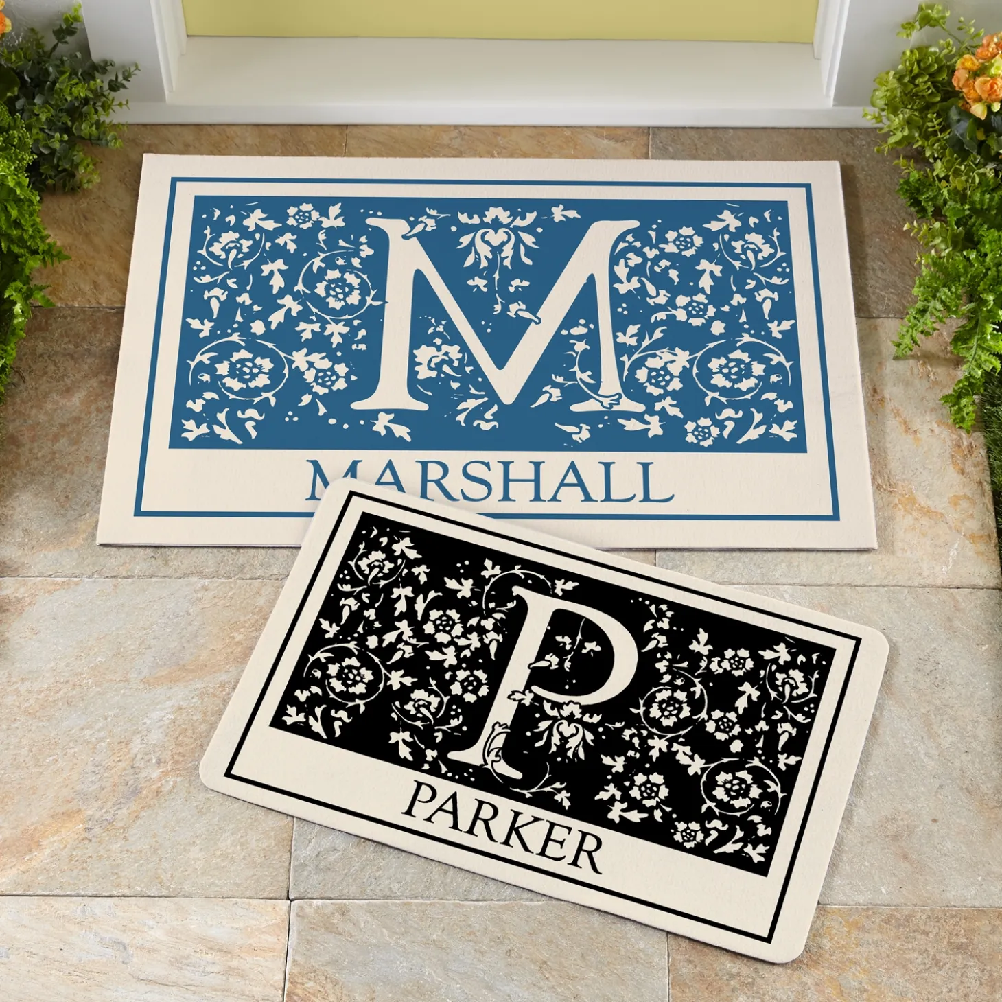 Floral Initial Doormat