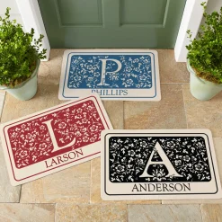 Floral Initial Doormat