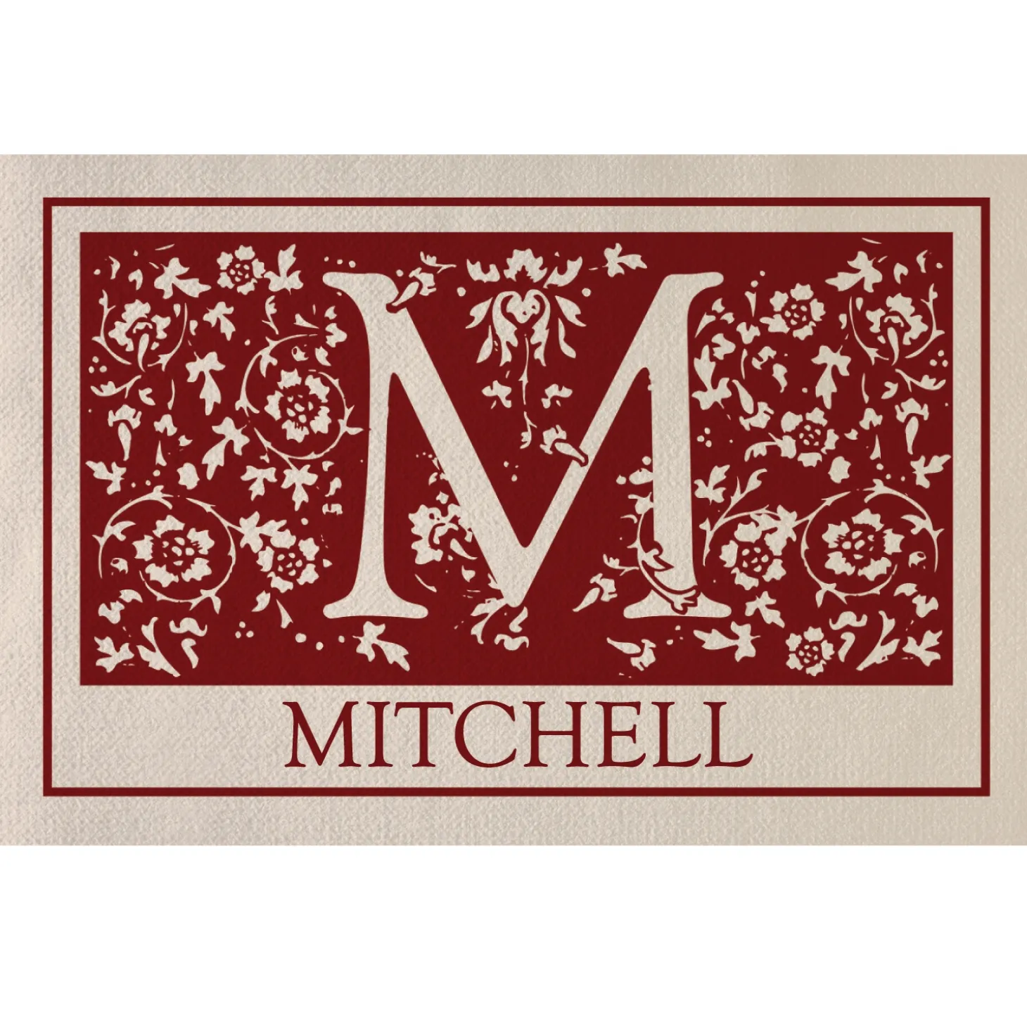 Floral Initial Doormat