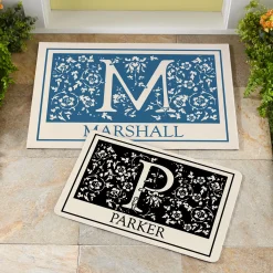 Floral Initial Doormat