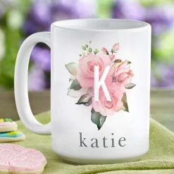 Floral Initial Mug