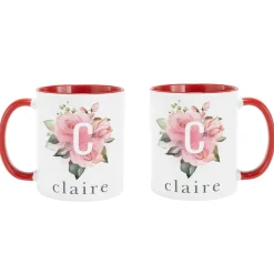 Floral Initial Mug