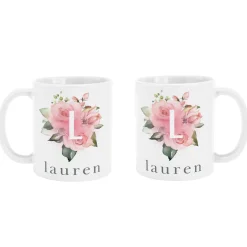 Floral Initial Mug