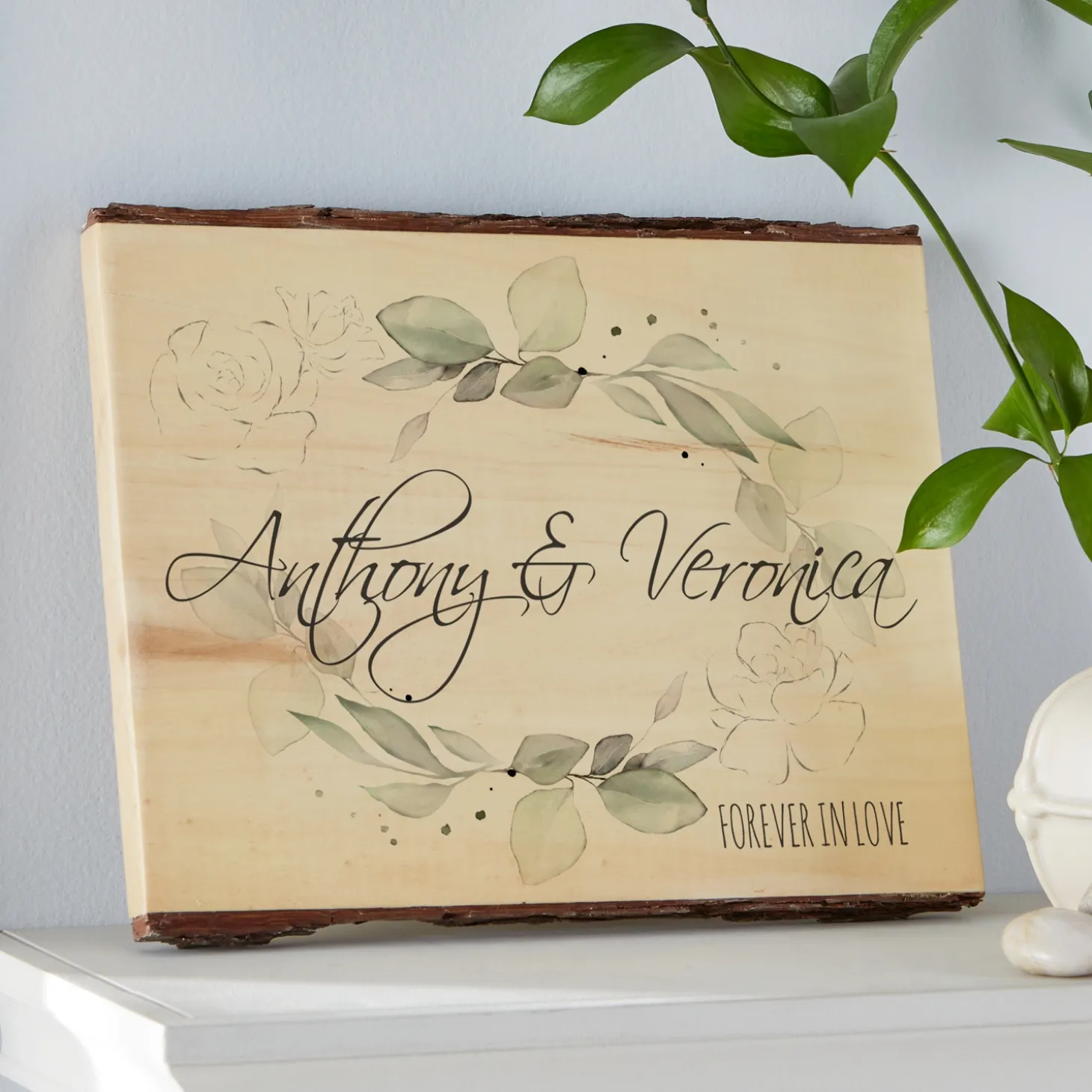 Floral Name Rustic Wood Sign