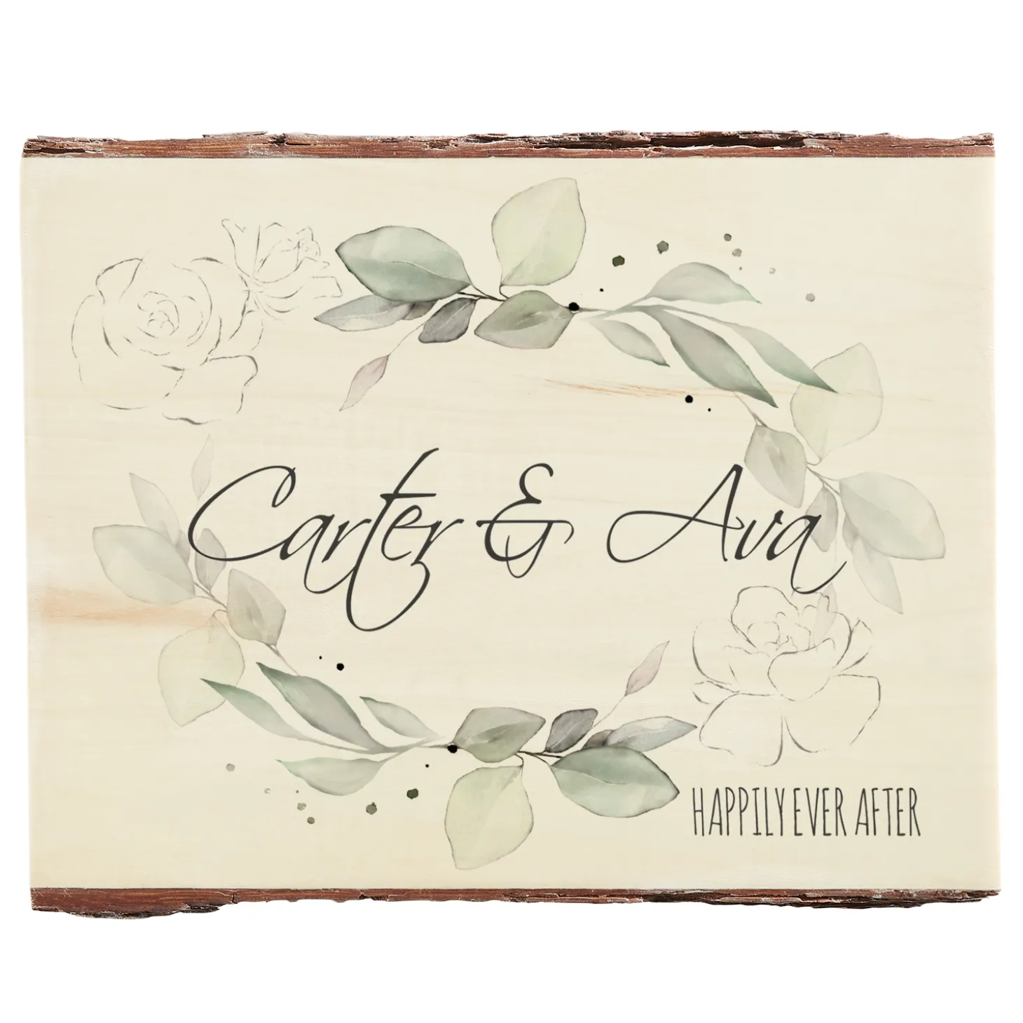 Floral Name Rustic Wood Sign