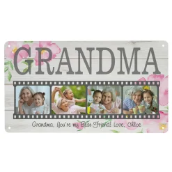 Floral Photo Memory Reel Metal Sign
