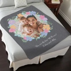 Floral Photo Plush Blanket