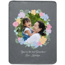 Floral Photo Plush Blanket