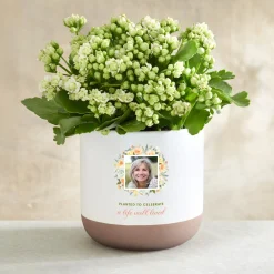 Floral Serenity Memorial Photo Planter