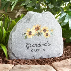 Floral Standing Garden Stone
