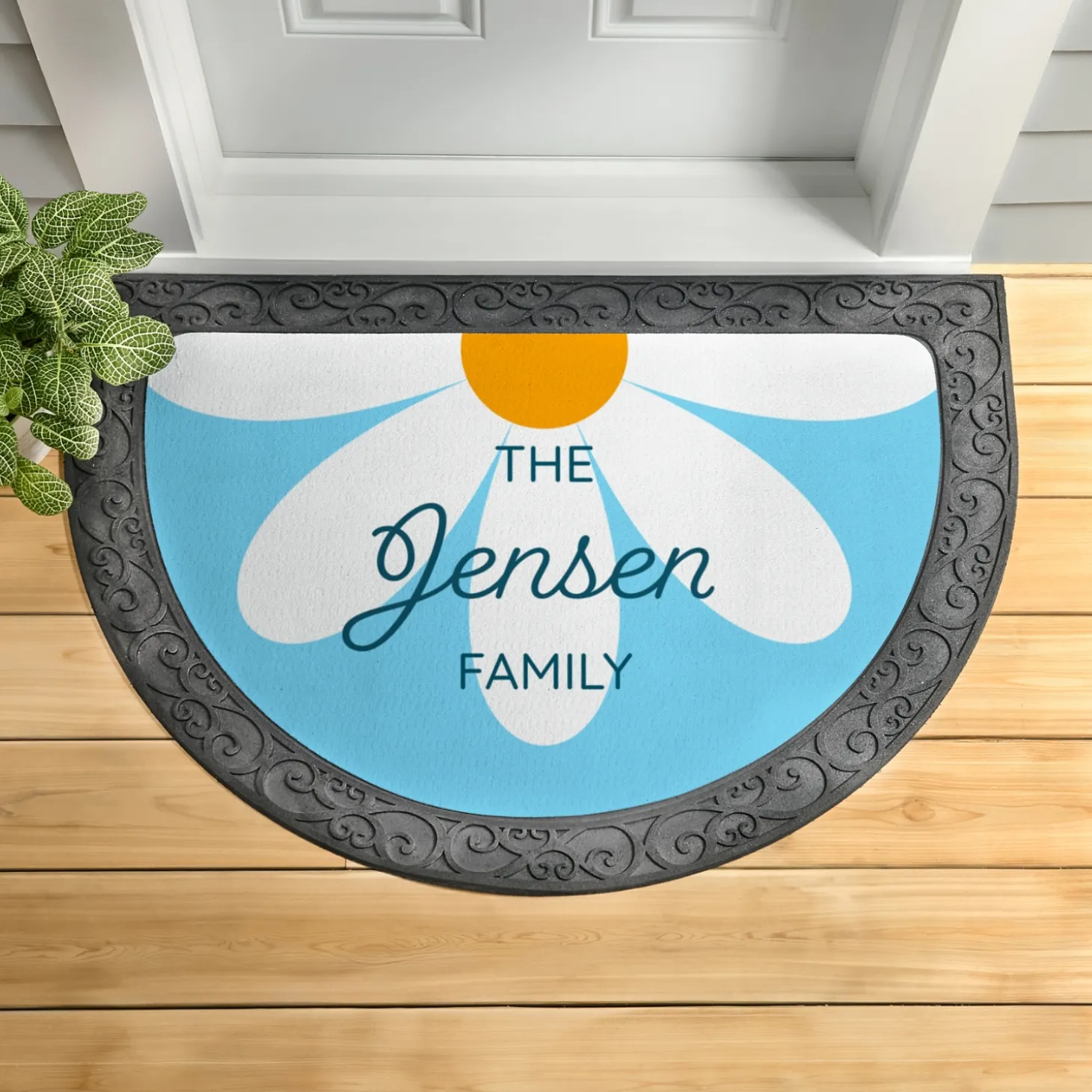 Flower Half Round Doormat