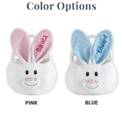 Fluffy Bunny Plush Easter Basket