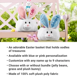 Fluffy Bunny Plush Easter Basket