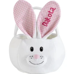 Fluffy Bunny Plush Easter Basket