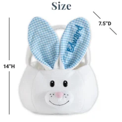 Fluffy Bunny Plush Easter Basket