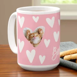 Fluttering Hearts Photo Mug