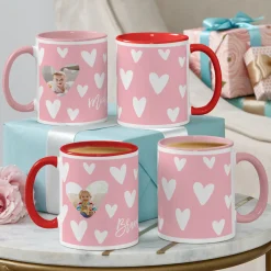 Fluttering Hearts Photo Mug