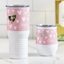 Fluttering Hearts Photo Tumbler