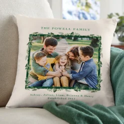 Foliage Frame Photo Throw Pillow