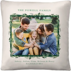 Foliage Frame Photo Throw Pillow